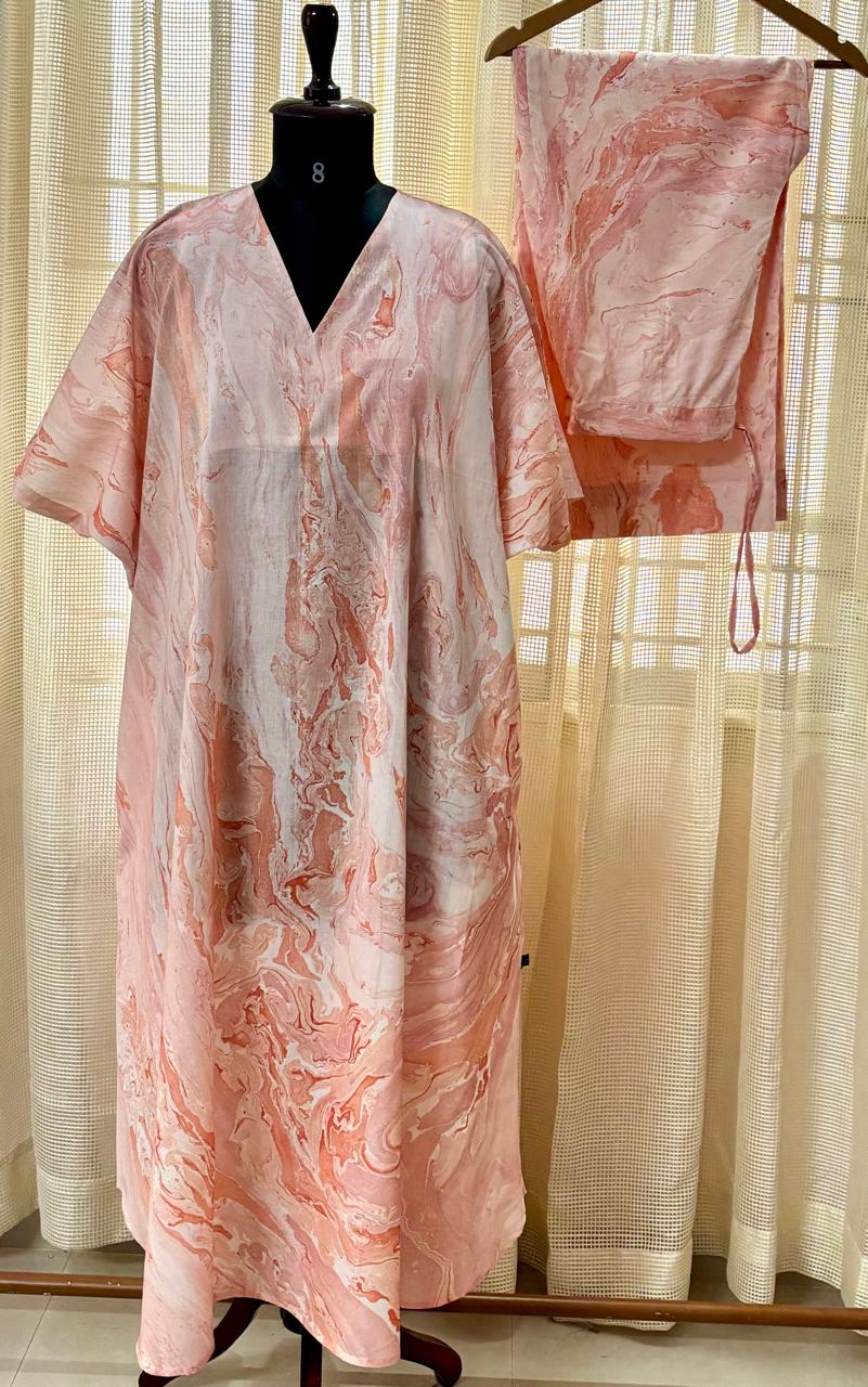 Marble kafthan Co-ord set
